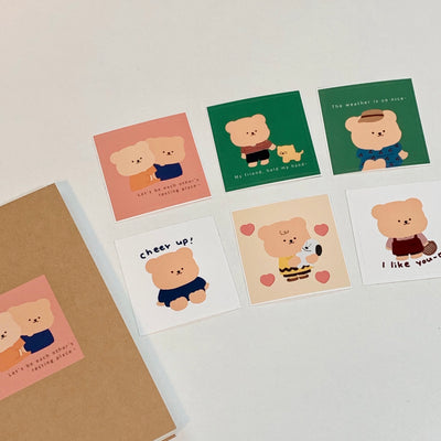 Chestnut bear square sticker 12 types set