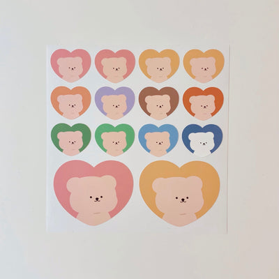 Bear Heart Removable Sticker