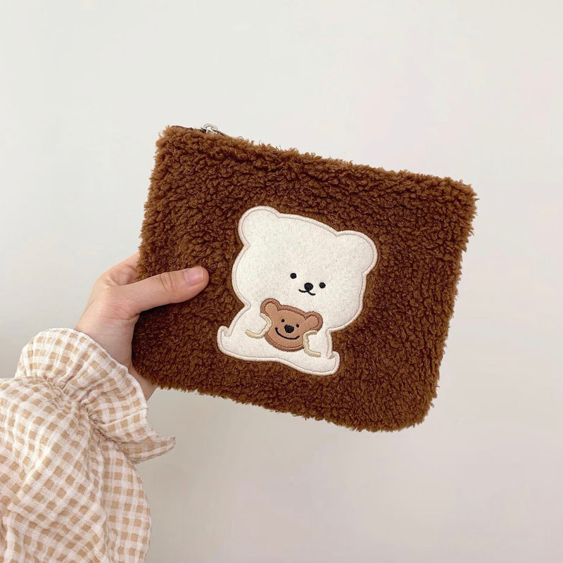 Chestnut Bear Fluffy Pouch