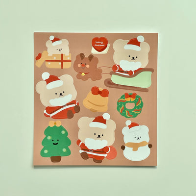Santa Bear Removable Sticker