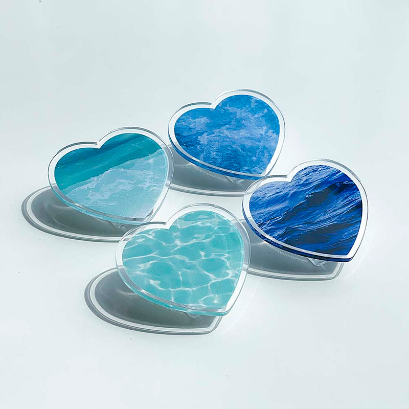 Ocean Heart Acrylic Clip Set