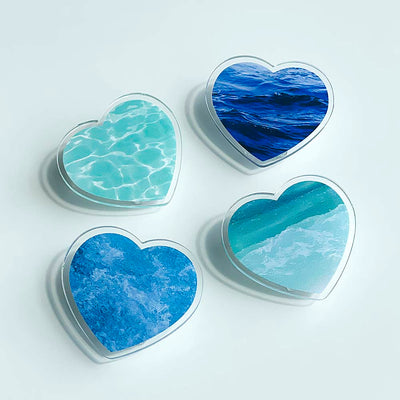 Ocean Heart Acrylic Clip Set