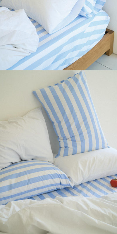 Light Blue Panne Pillow Cover