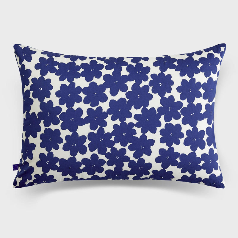 Blue Flower パターン レイヤード枕カバー 2material