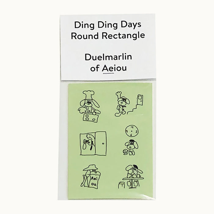Ding Ding Days Round Rectangle 2color Sticker Set
