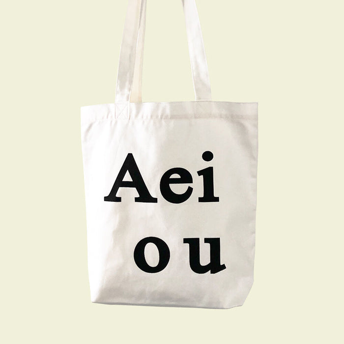 Aeiou Logo Bag (100% Cotton) White