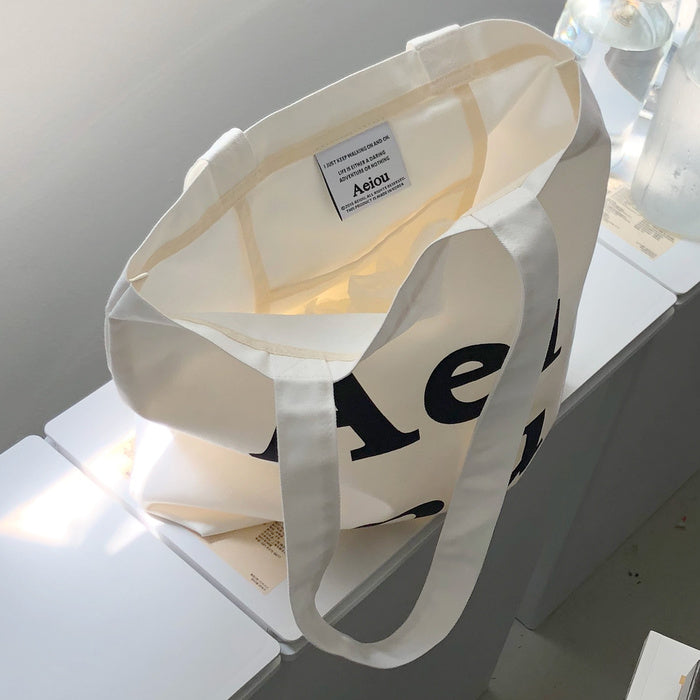 Aeiou Logo Bag (Cotton 100%) White