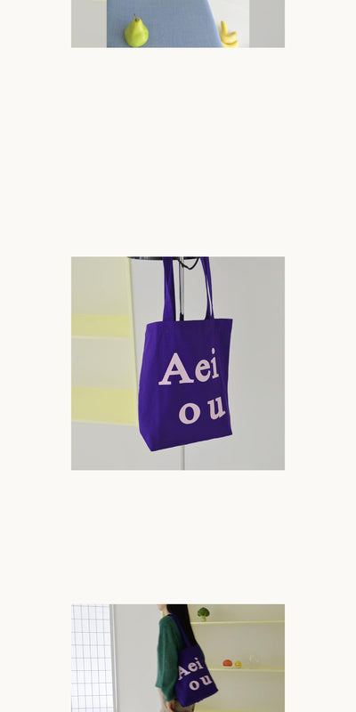 Aeiou Logo Bag (100% Cotton) Purple Pink