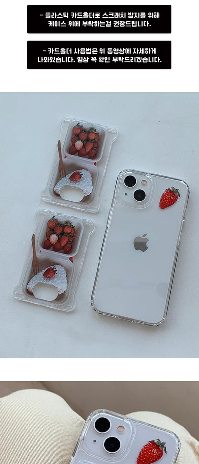 strawberry cake card holder set