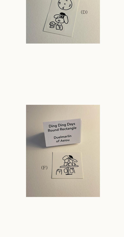 [E.PALETTE] Ding Ding Days Sticker / Round Rectangle 6 pieces set