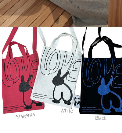 Love Rabbit Eco Bag Magenta