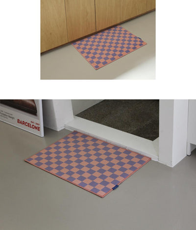 Checkerboard Design floor mat 2size 5colors