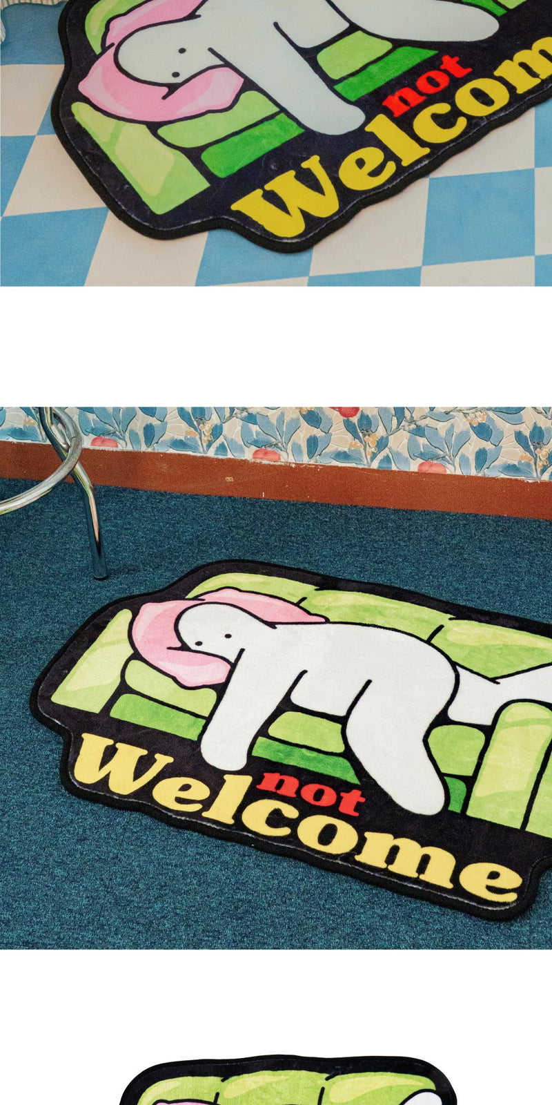 Not Welcome Rug-Green