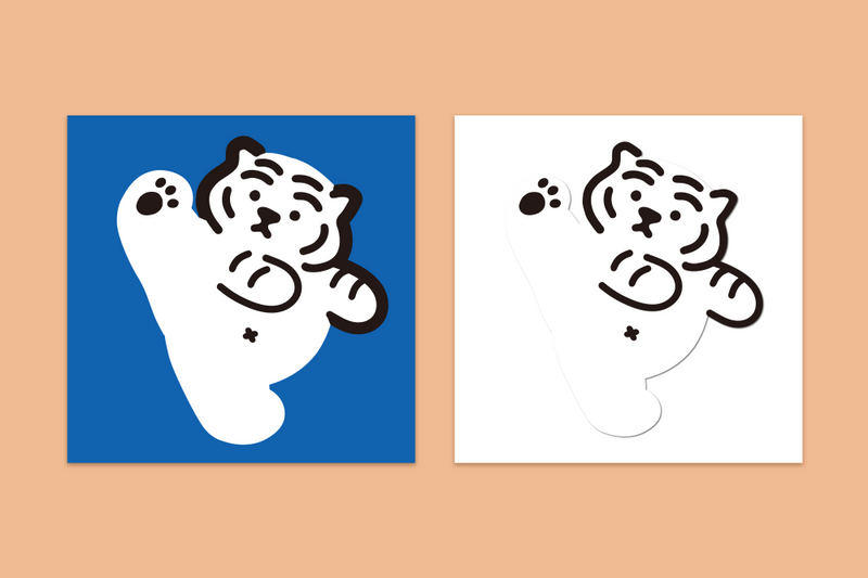 [12PM] A-byo tiger Big Removable Sticker