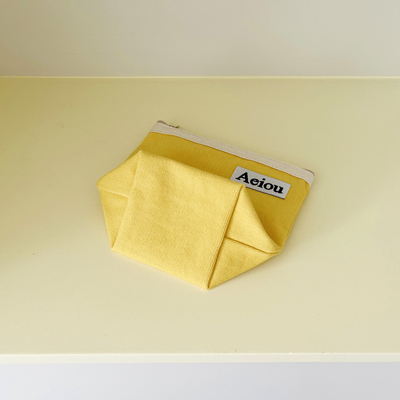[E.PALETTE] Aeiou Basic Pouch (M Size) Corn Yellow