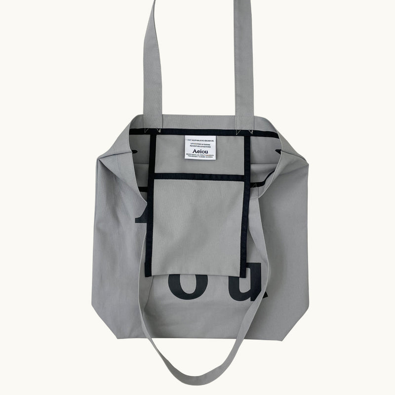 Aeiou Logo Bag (100% Cotton) City Gray