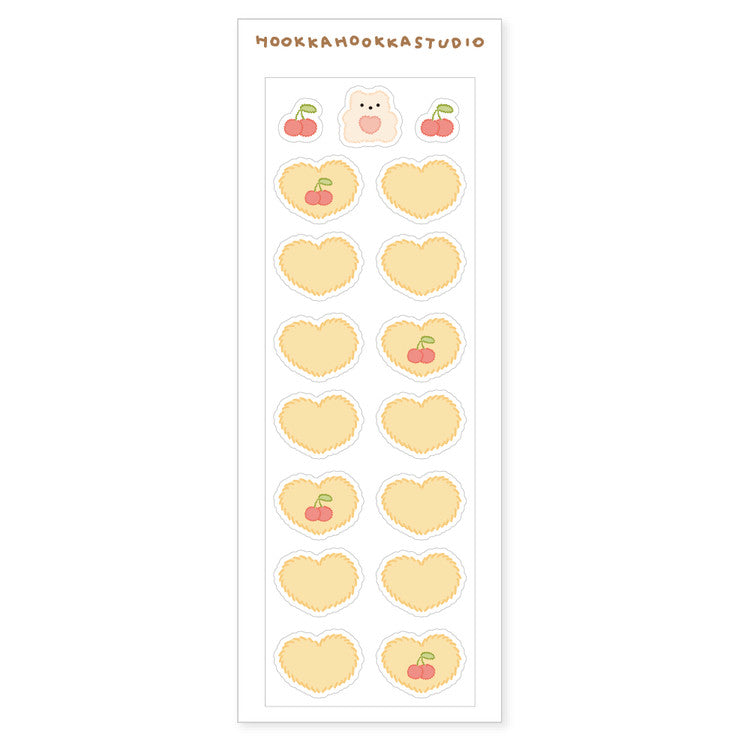 Heart Pom Pom Sticker [yellow]