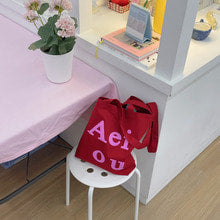 Aeiou Logo Bag (100% Cotton) Tomato Pink