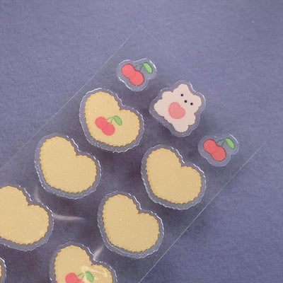 Heart Pom Pom Sticker [yellow]