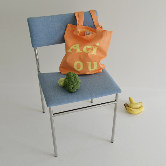 [MINUE] Aeiou Logo Bag (Cotton100%) Papaya