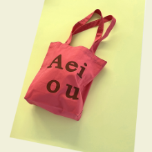 Aeiou Logo Bag (Cotton100%) Raspberry