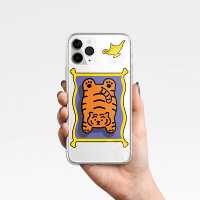 Flat Tiger 4 Types iPhone Case