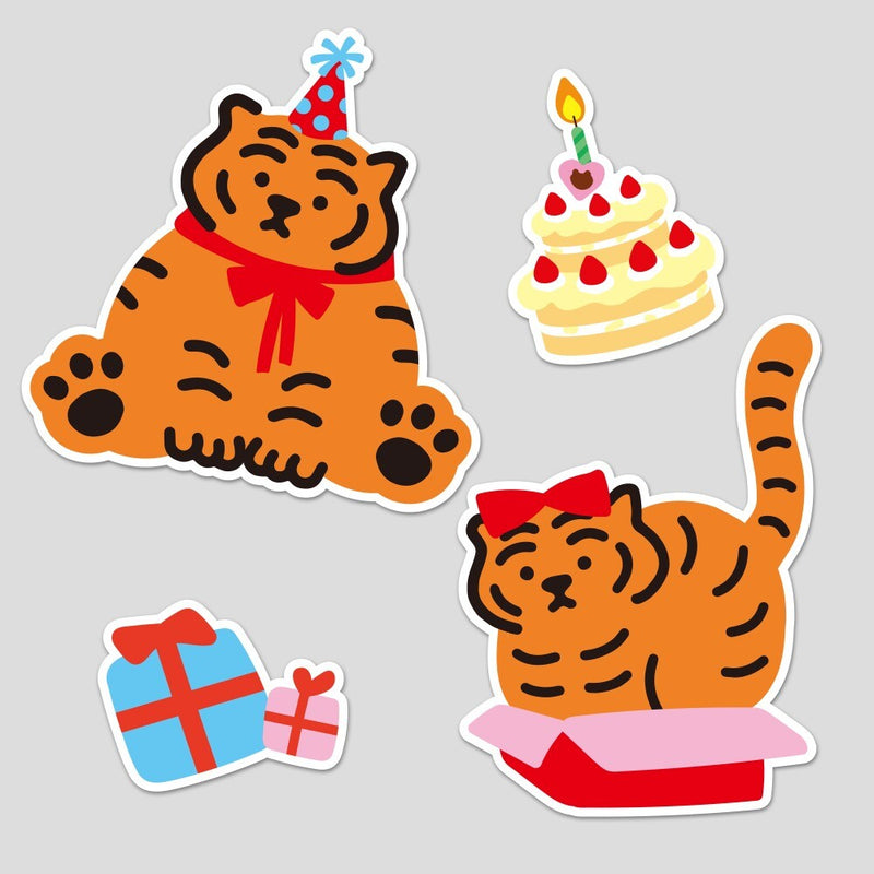 Happy Birthday Tiger ピースステッカー