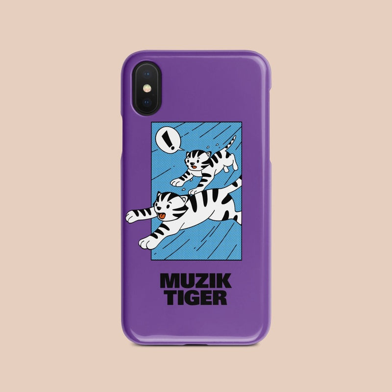 Running tiger purple  iPhoneケース