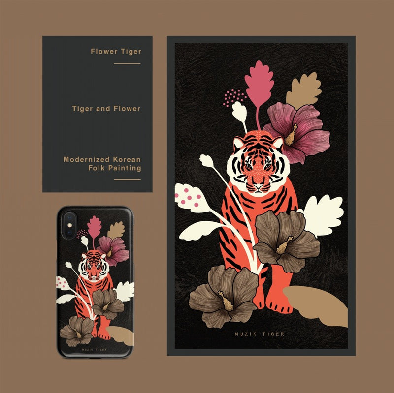 Flower tiger iPhone case