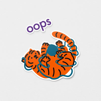 oops tiger removable sticker