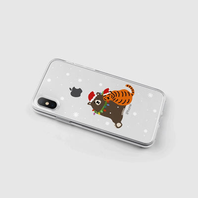 X-mas bear & tiger  iPhoneケース