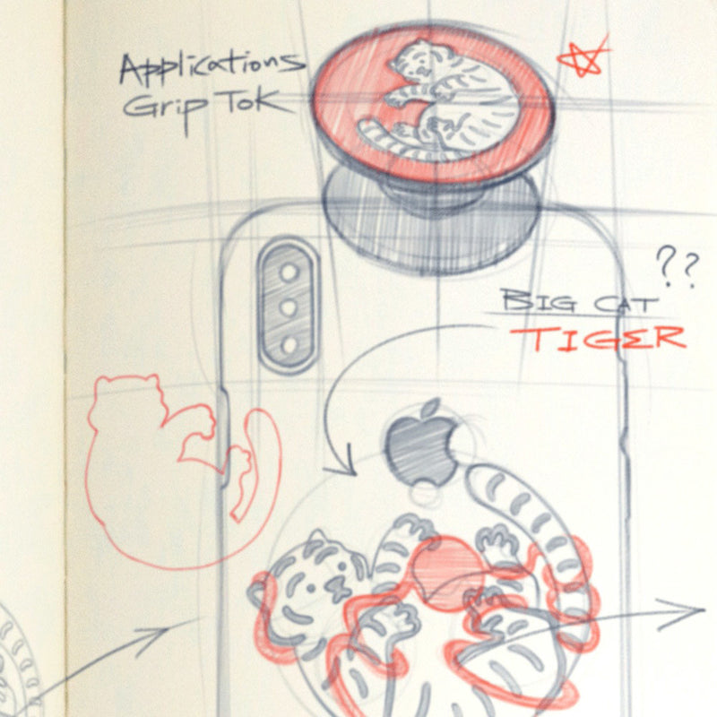 Oops tiger sketch  iPhoneケース