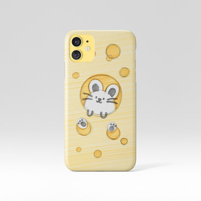 Cheese mouse sketch iPhone case