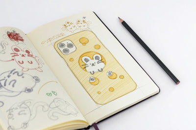 Cheese mouse sketch iPhone case