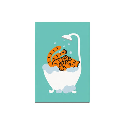 shower tiger postcard