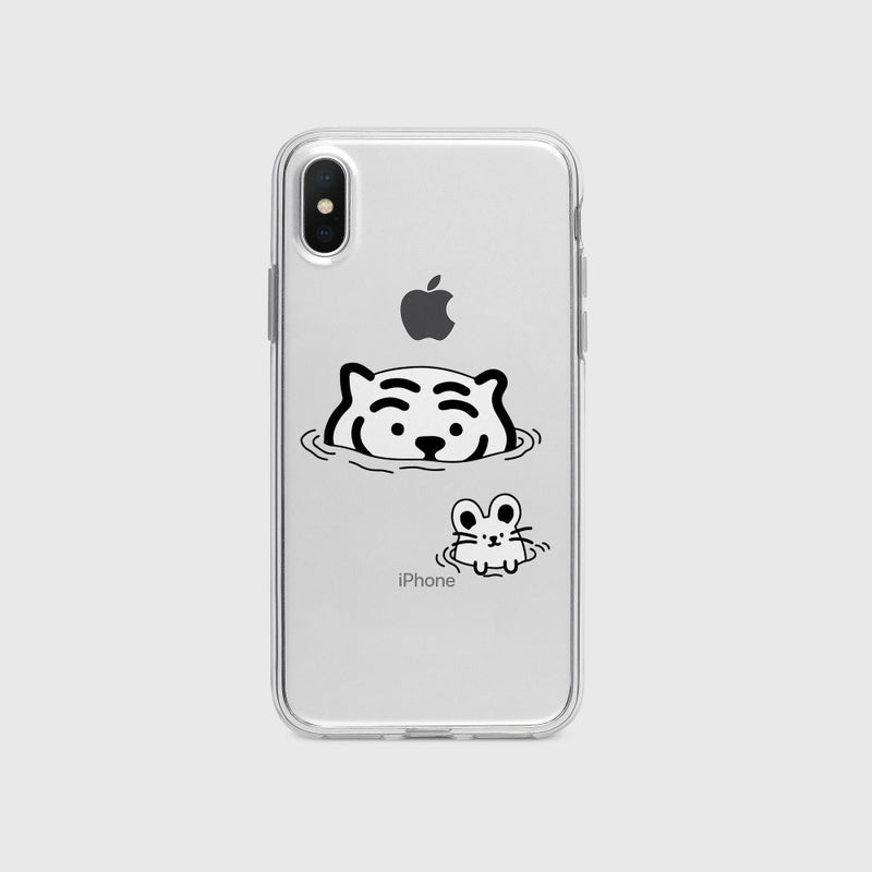 Swimming tiger &amp; mouse 3 types iPhone case