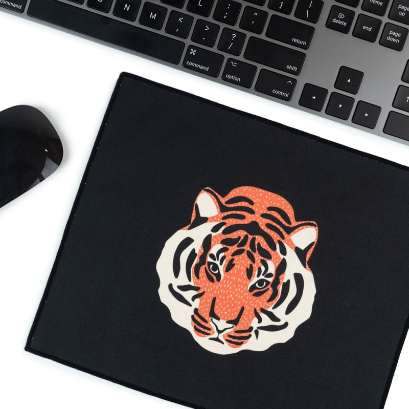 flower tiger mouse pad