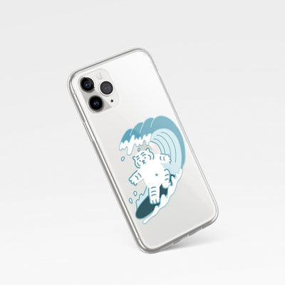Surfing tiger iPhone case