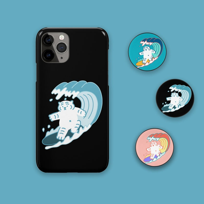 Surfing tiger  iPhoneケース