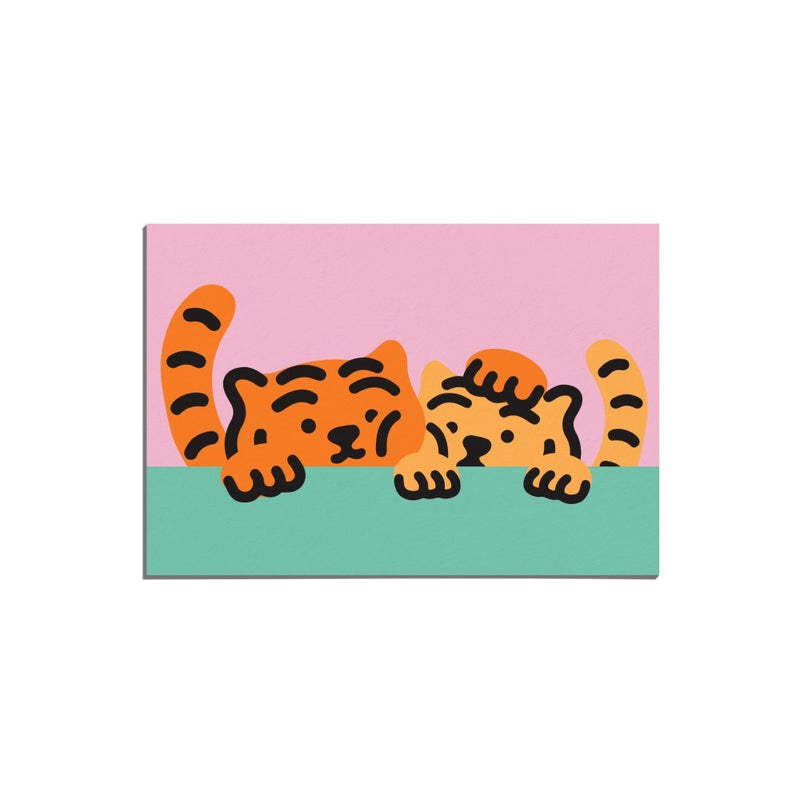 couple tiger postcard