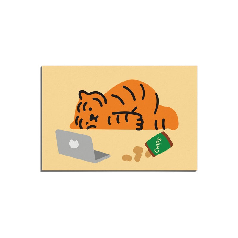 snack tiger postcard