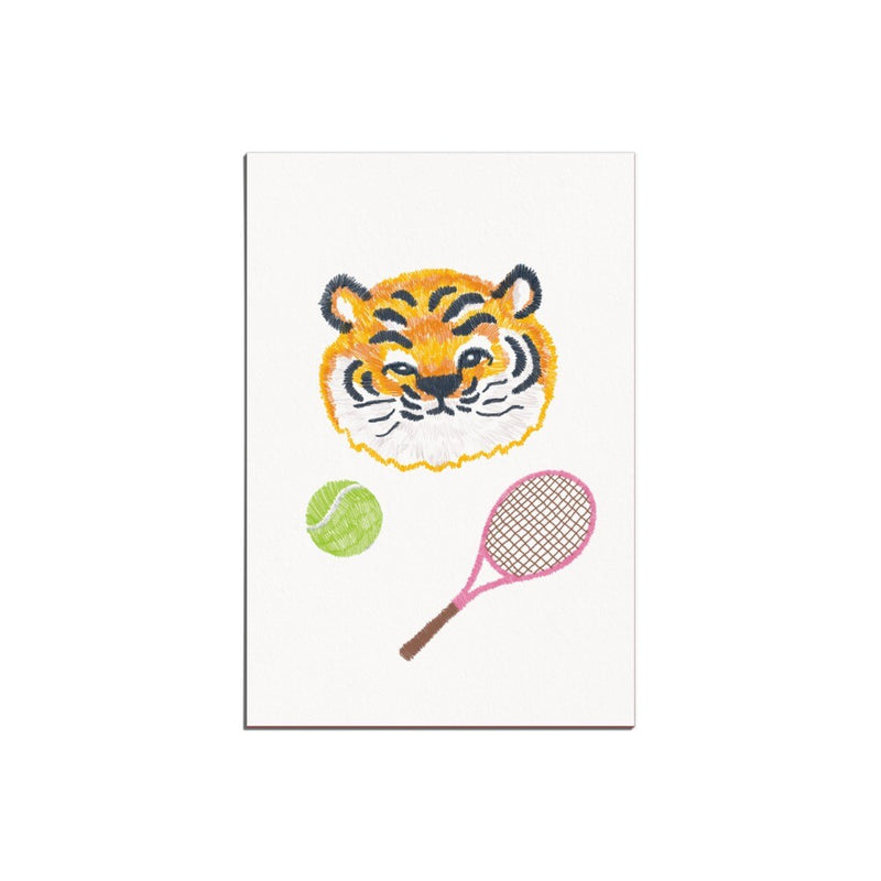 tennis tiger postcard