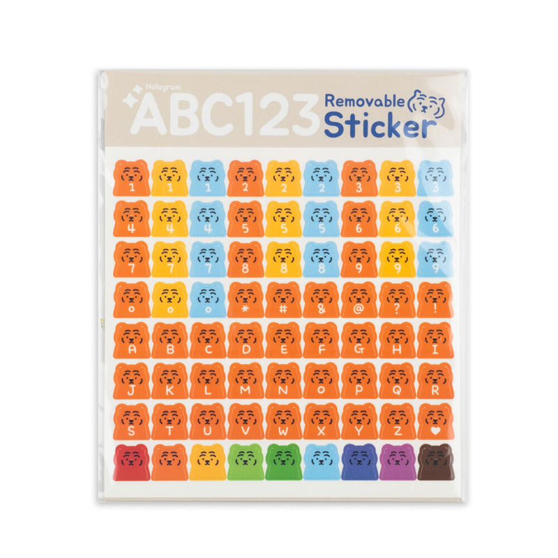 ABC123 Hologram Removable Sticker