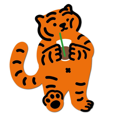 Coffee Tiger ビッグリムーバブルステッカー