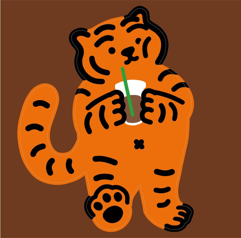 Coffee Tiger ビッグリムーバブルステッカー