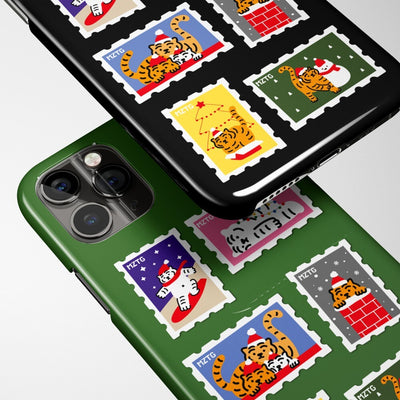 Winter Stamp tiger 3 types iPhone case