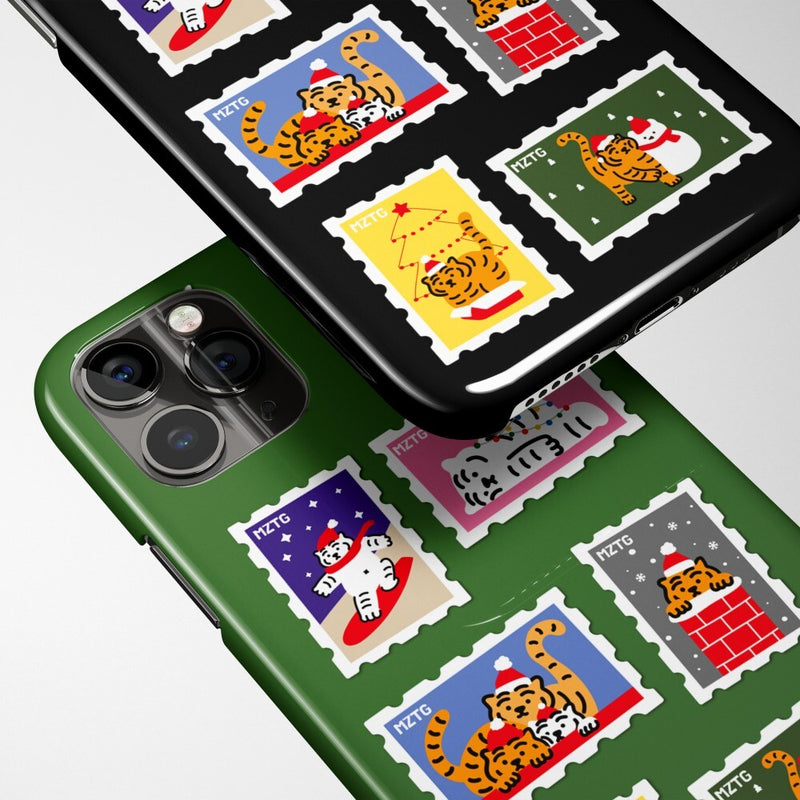Winter Stamp tiger 3種  iPhoneケース