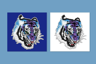 Fantazy tiger Blue Big Removable Sticker