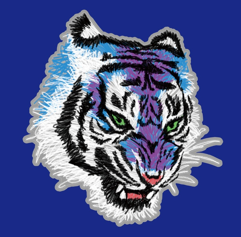 Fantazy tiger Blueビックリムーバブルステッカー