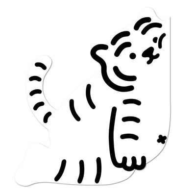[12PM] It's OK white tiger Big Removable Sticker